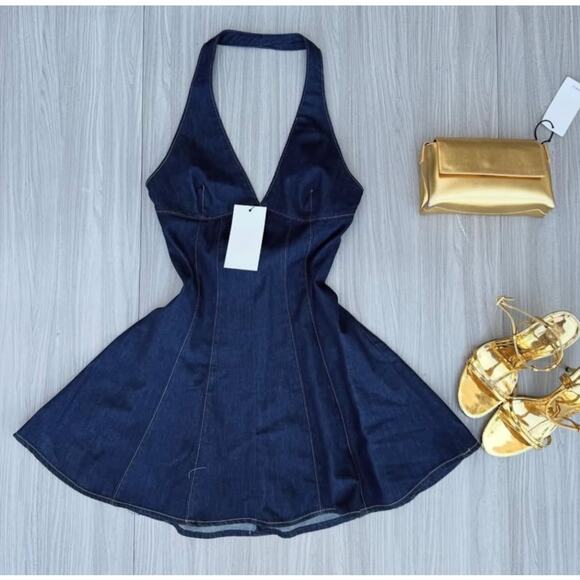 ZARA BLOGGER FAVE!!! Halter Neck Mini Dress NWT - Picture 16 of 16